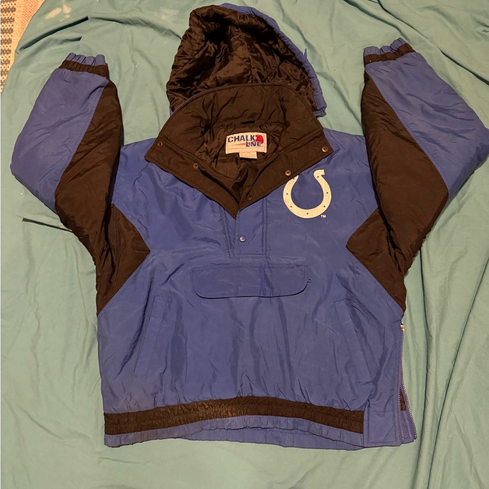 NFL Indianapolis Colts vintage rare, chalk line coaches, jacket with hood